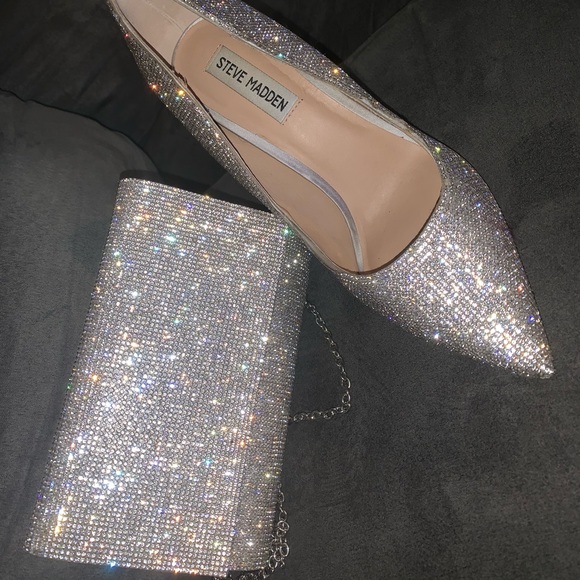 Steve Madden rhinestone pump matching Aldo purse - Picture 2 of 6